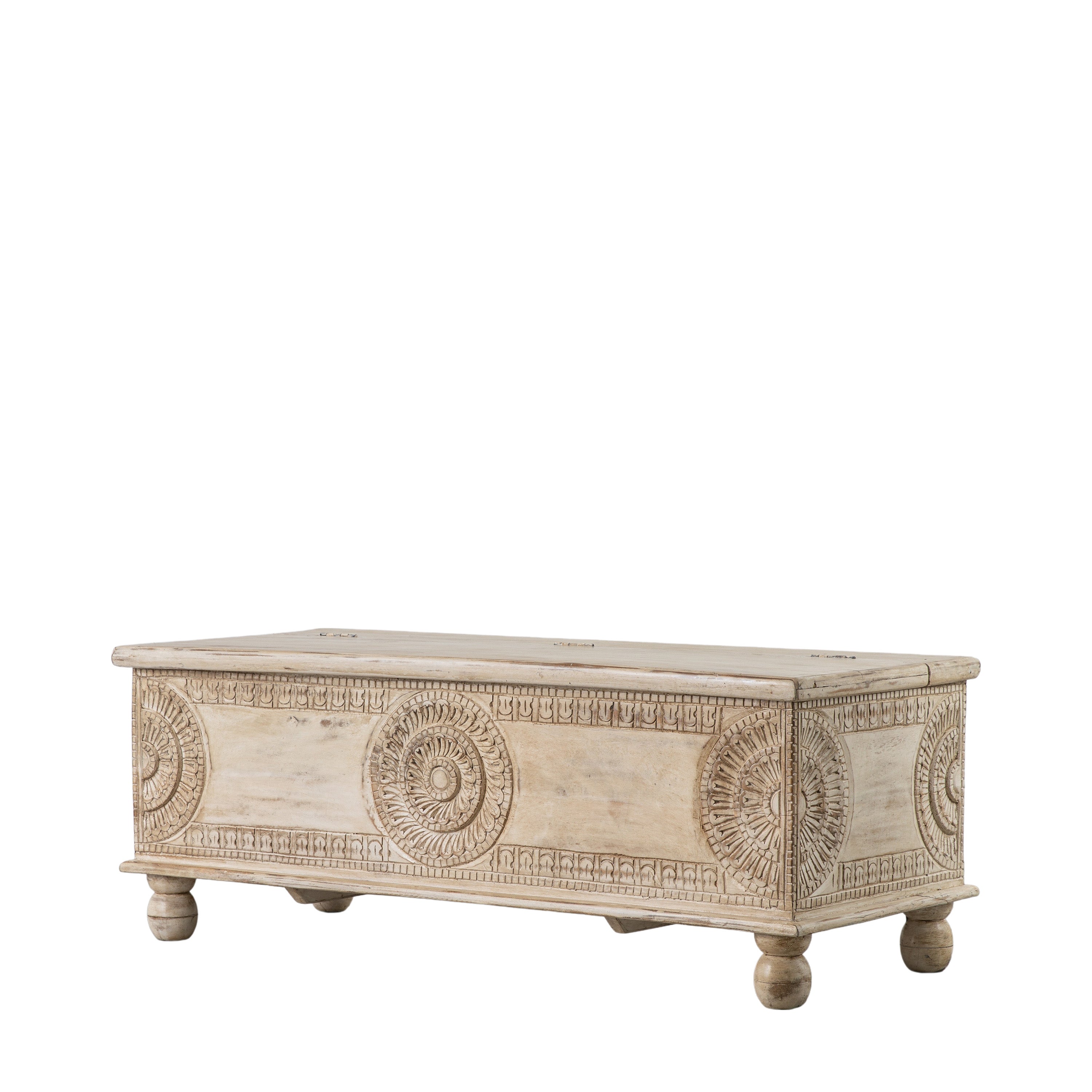 Aldo Natural Mango Wood Artisan Storage Bench